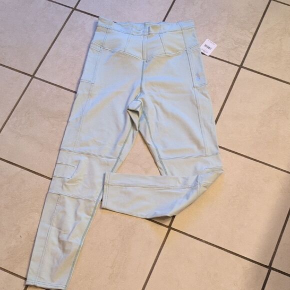 NWT Free People Keep It Up Leggings Light Blue Mint High-Waisted size M - Picture 2 of 11